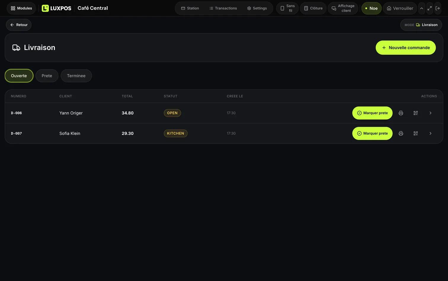 Delivery order queue