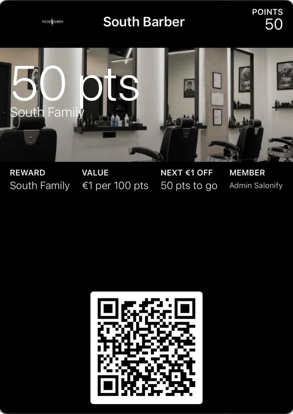 Treuekarte South Barber im Wallet