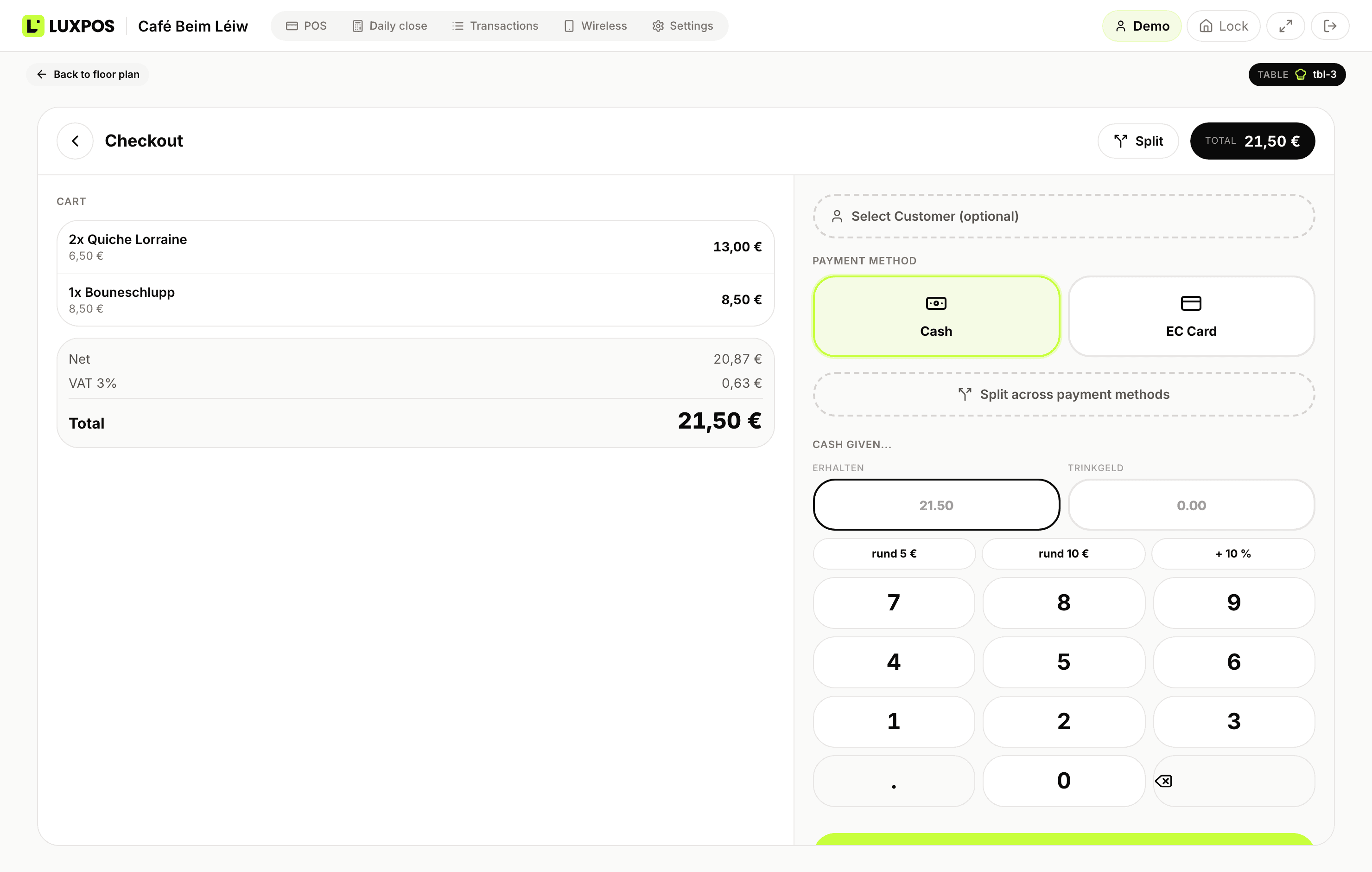 LUXPOS POS Checkout